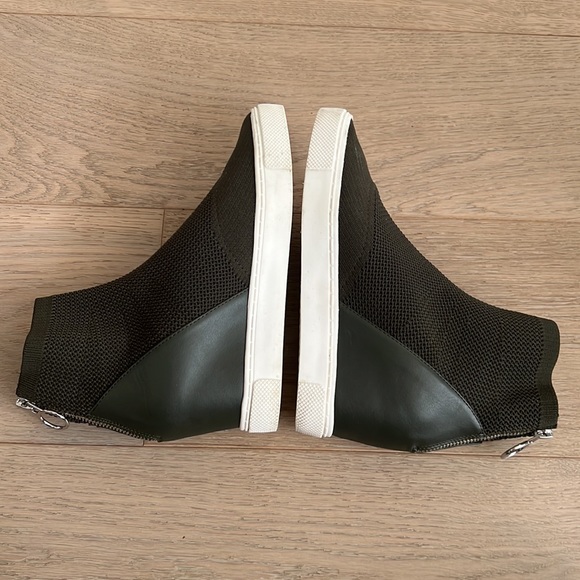 Steve Madden Lizzy Wedge Sneakers Olive Green 8 - Picture 6 of 10